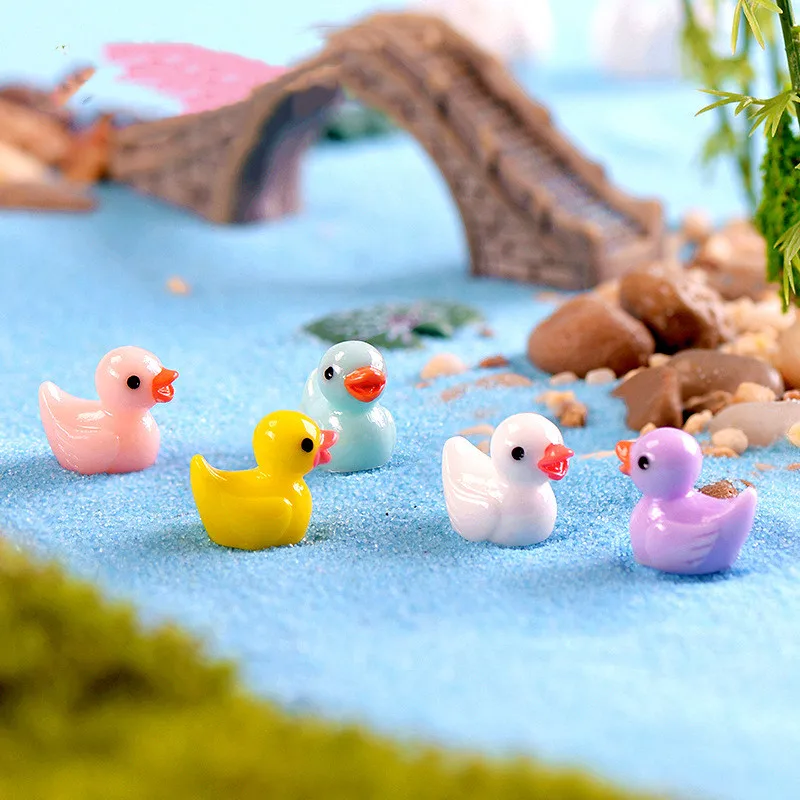 10 шт./пакет смолы мультфильм Мини Утки Lizun Slime поставки Полимерная глина Пластилин Подвески DIY крем клей грязь кулон ручной работы материалы