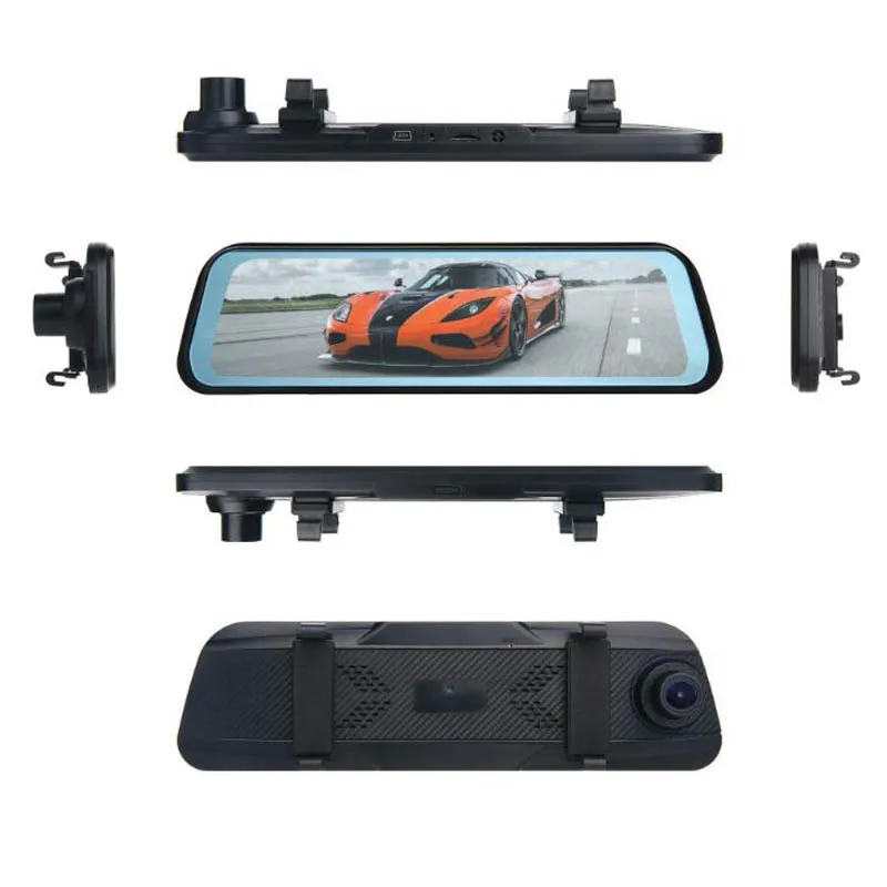 Двойной 1080P 1" поток автомобиля зеркало заднего вида DVR ips экран супер ночного видения видеорегистратор камера видео рекордер