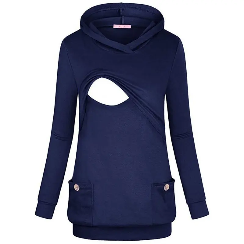 

2019 Autumn Maternity Sweatshirt Breastfeeding Clothes Hooded Pregnant Hoodies Women Nursing Tops Pregnancy Loose Sweatshirt