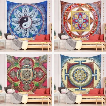 

Mandala background cloth geometric pattern background wall decoration cloth Bohemian tapestries Home decor Murals