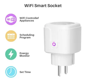 

Mini Standard 16A EU Smart Wifi Plug with Power Monitor, Smart Socket Outlet Works with Google Home, Alexa Voice Control