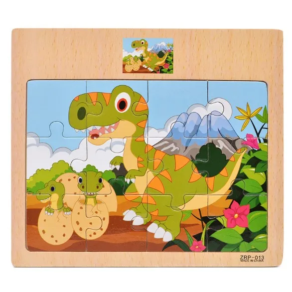 Новое поступление деревянные 9 частей мультяшных животных головоломки раннее образование детей деревянные игрушки LL97 - Цвет: MG150-013