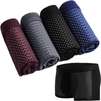 

890 4Pcs/Lot Summer Men'S Underwear Man Boxer Ice Mesh Breathable Sexy Youth Boxer B009