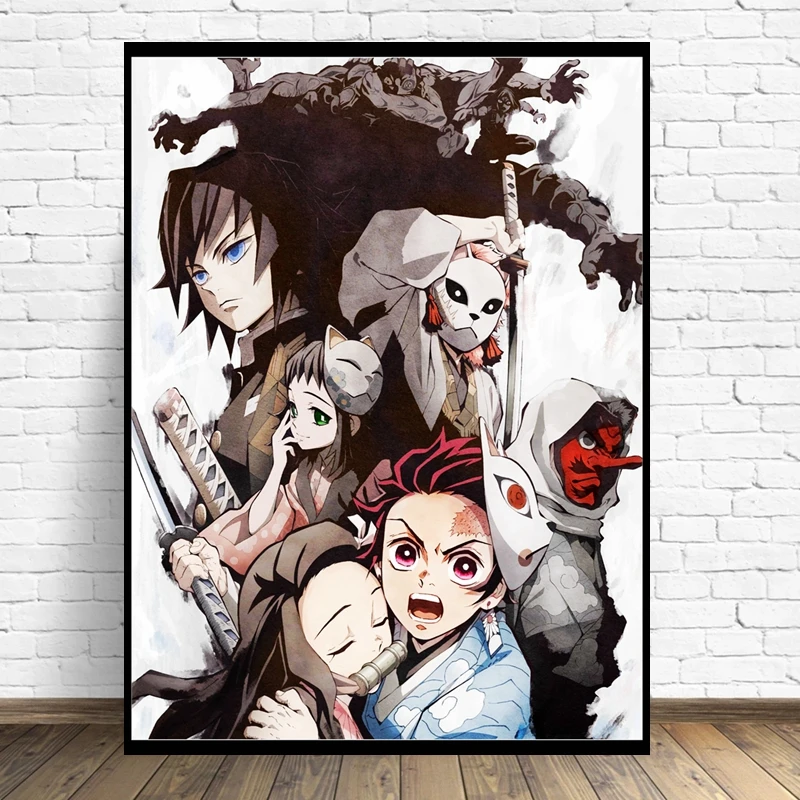 Anime demônio slayer kits de pintura diamante kimetsu não yaiba tanjiro  desenhos animados japoneses mosaico ponto cruz handwork presente decoração  da parede