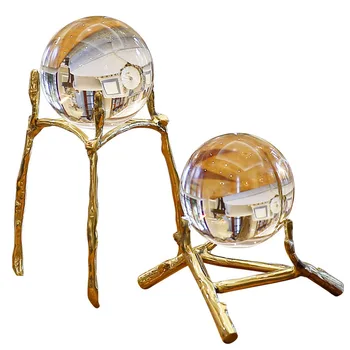 

Nordic Creative Crystal Ball Figurine Miniature Model Glass Modern Art Figurine Ornament Home Decoration Accessories Room Decor