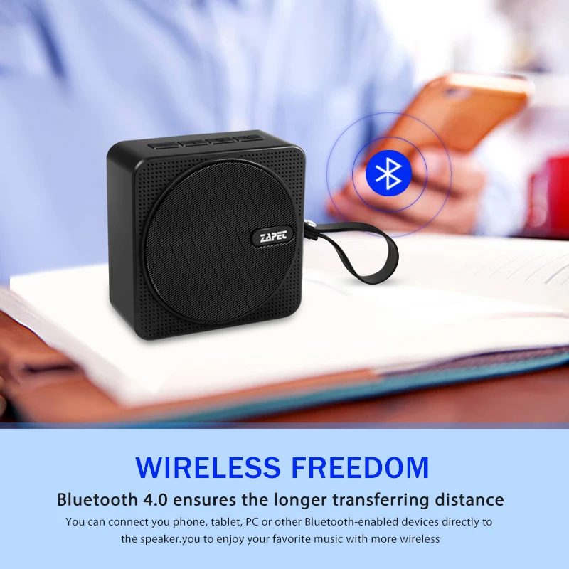 ZAPET C2 Открытый Мини Bluetooth динамик IPX6 Водонепроницаемый портативный с микрофоном