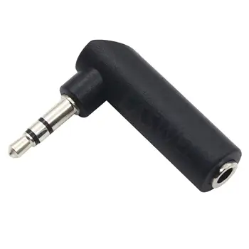 

50pcs Right Angle 90Degree 3.5mm 3 Pole Audio Stereo Male to Female Extension Adapter