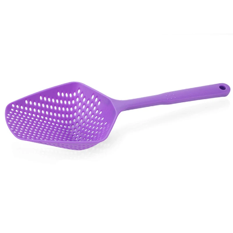 Purple Кухня гаджет аксессуары нелипкий лопатка фильтры утечки воды лопата, Лед Лопата Кухня Пособия по кулинарии инструмент для домашних животных Товары - Цвет: Purple