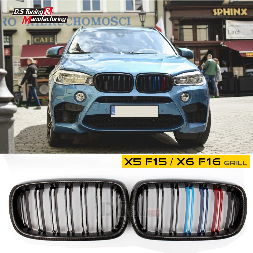 Передняя решетка радиатора для BMW F15 X5 2014 2018 и F16 X6 2015 X5M F85 F86 X6M|grill for bmw|x6 carbon fiberbmw x5 f15