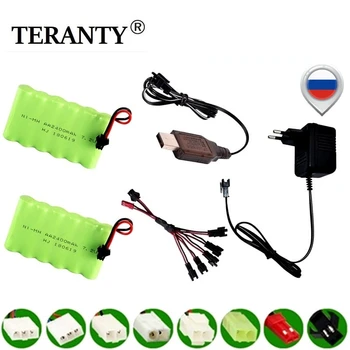 

(SM Plug) 7.2v 2400mah Battery + USB Charger For Rc toys Car Tank Train Robot Boats Guns AA NIMH 7.2v Rechargeable Battery Pack