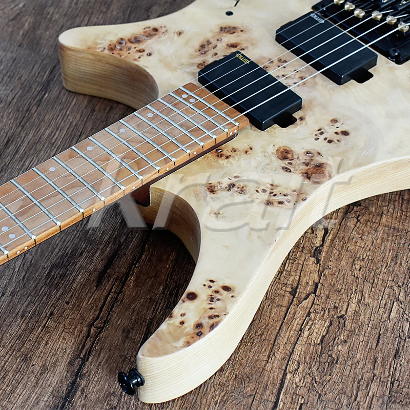 Krait fanned fret безголовая гитара тремоло 6 струнная электрогитара strandberg Пламя клен ясень дерево 5 шт. шеи