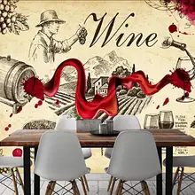 На заказ Большая фреска винно-красные «винные» Обои