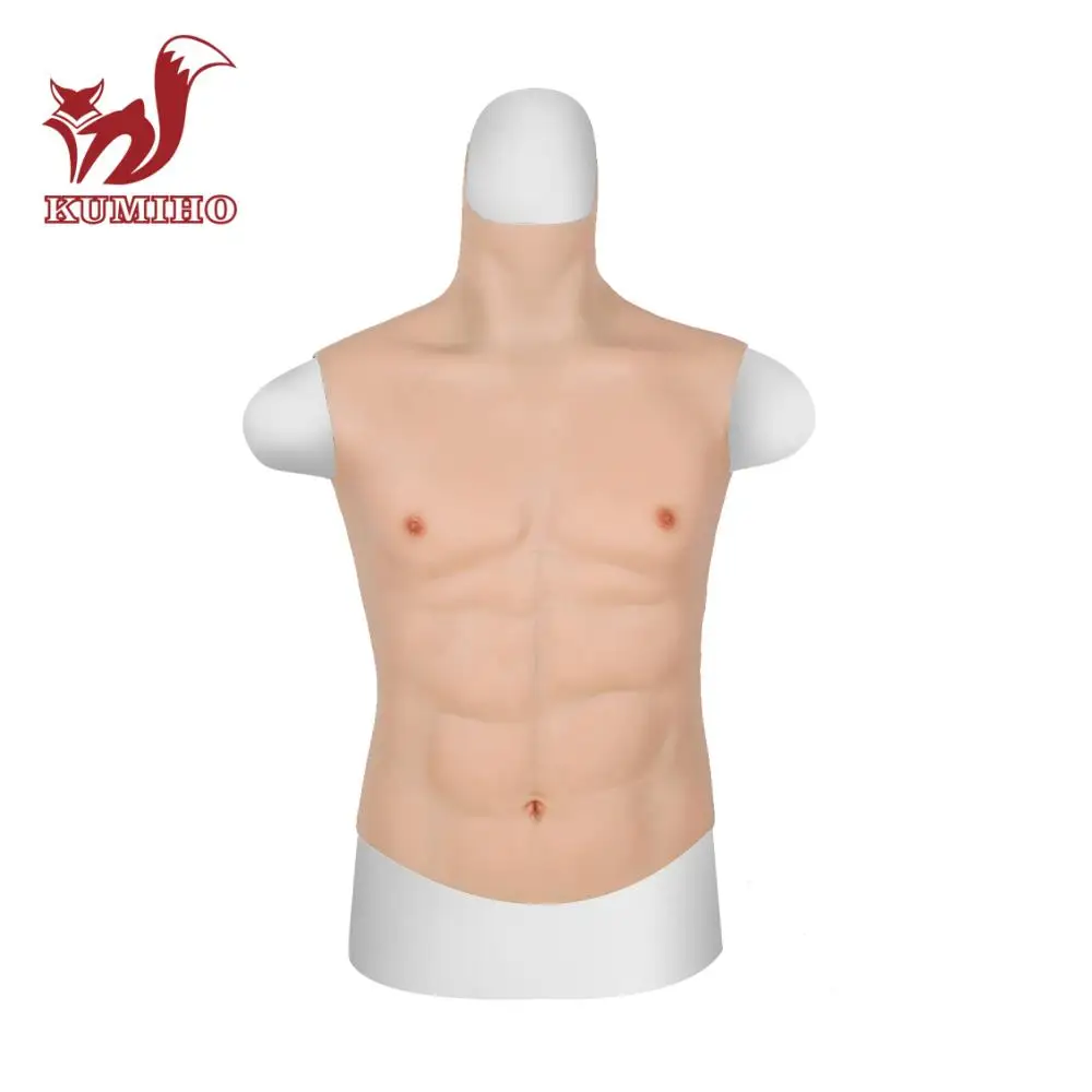 KUMIHO Realistic Silicone Men's muscle suit High Collar Fake Chest Man Artificial Simulation Muscles Version for Crossdresser KUMIHO Realistic Silicone Men's muscle suit High Collar Fake Chest Man Artificial Simulation Muscles Version for Crossdresser