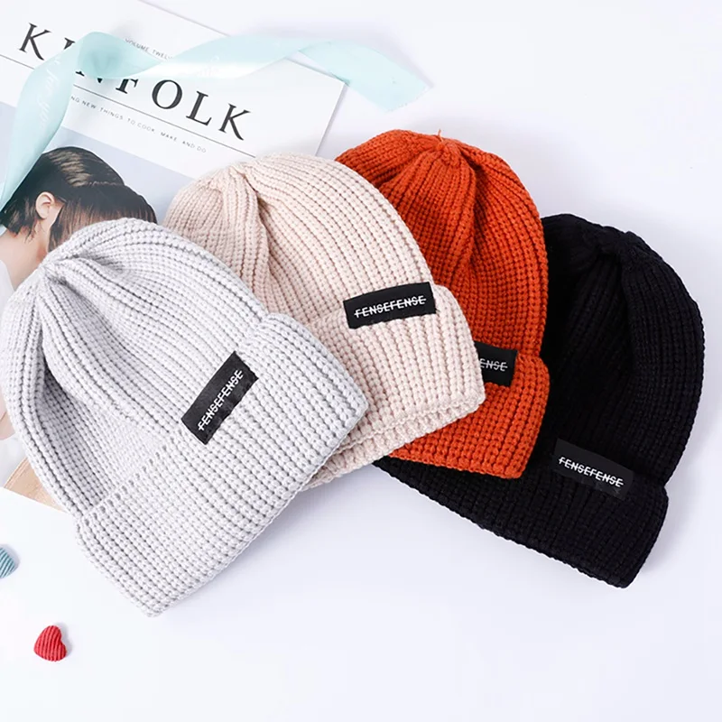 Шапки-унисекс, Теплая эластичная шапка, смешанный хлопок, регулируемый трикотажный головной убор с манжетами, Осень-зима, спортивный головной убор