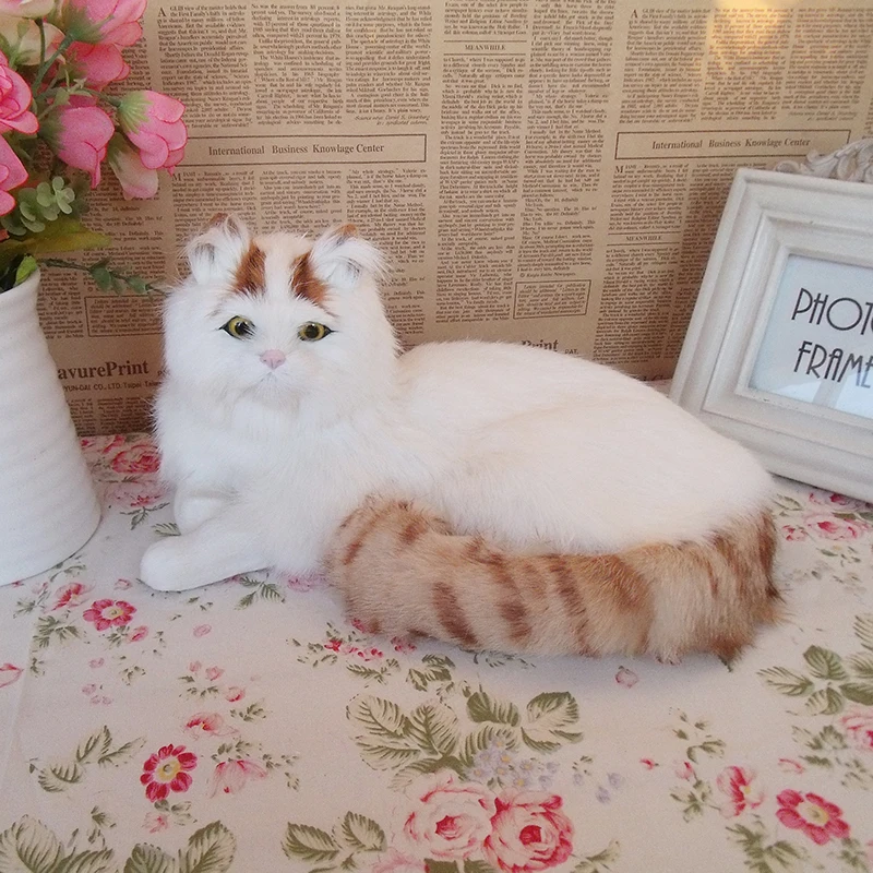 

Fashion Plush Toy Cat Creative Gift Simulation Fur Animal Cat Toy Love Cat Gift Ornament Figurines Miniatures Decoration Crafts