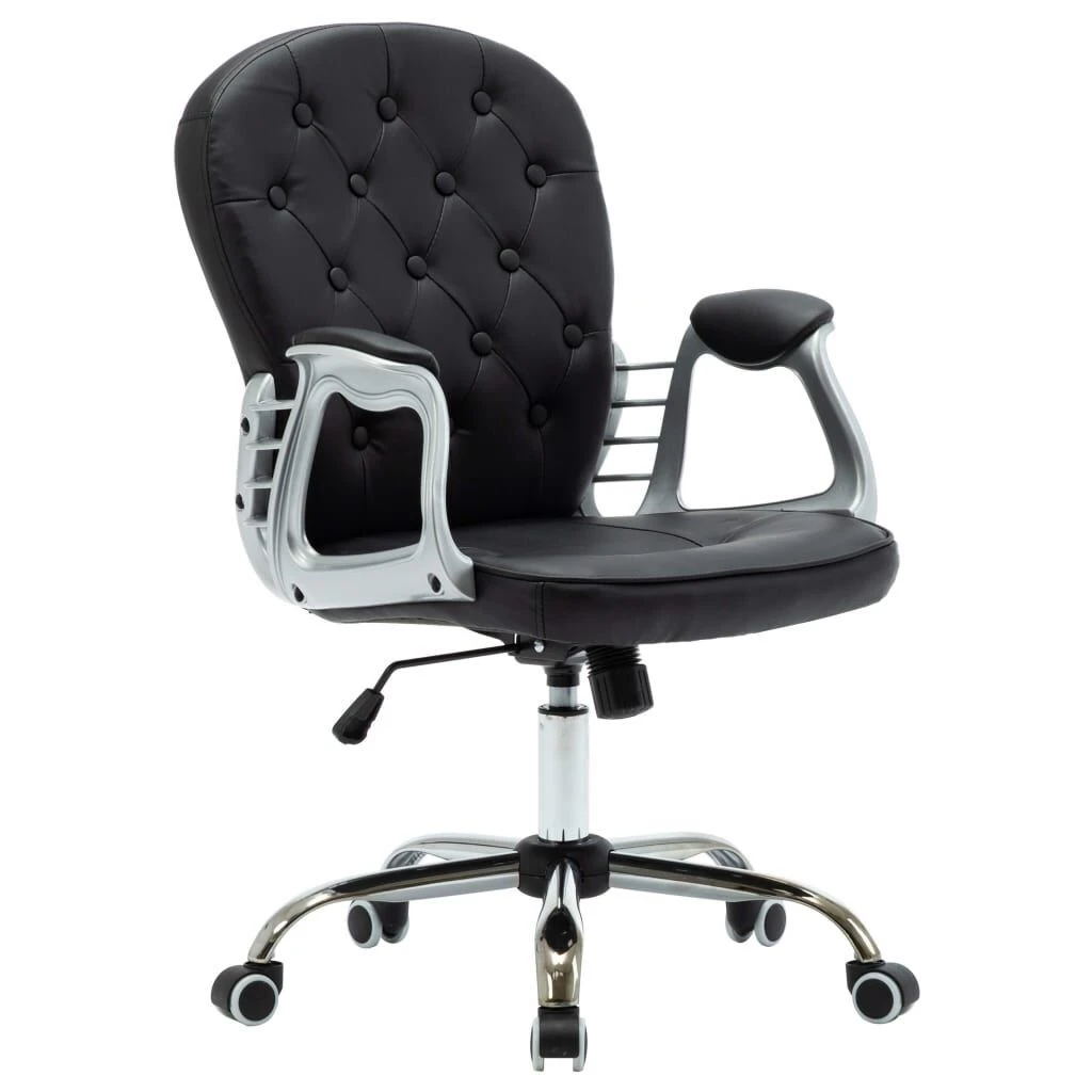 opción desenterrar corona VidaXL silla giratoria de oficina, sillón de polipiel, color negro|Sillas  de oficina| - AliExpress