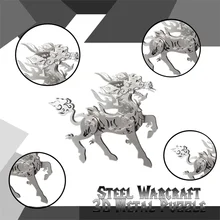 Puzzle 3D en métal style Animal, modèle de Kirin en acier, Warcraft assemblé, jouets détachables, cadeau pour enfants et adultes