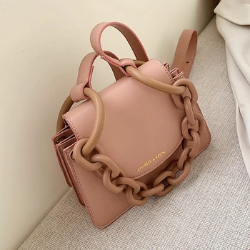 

Designer Handbag Fashion Branded Resin Chain Hand Bag PU Leather Crossbody Bags for Women 2020 Trend Luxury Ladies Shoulder Bag
