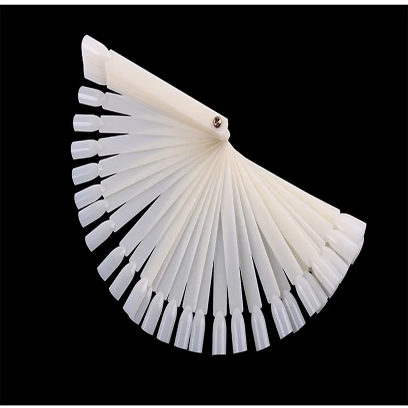 

30PCS Hot Selling 50Pcs/Lot Nails Tools White Transparent False Nail Art Tips Sticks Polish Display Fan Practice Tool Board