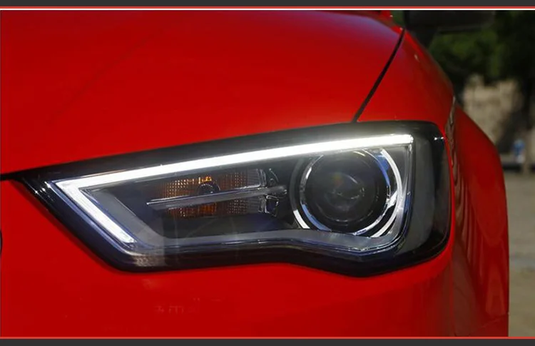 Автомобильный Стильный чехол для фары Audi A3 2012- A3 светодиодный фонарь светодиодный DRL H7 D2H Hid Angel Eye Bi Xenon