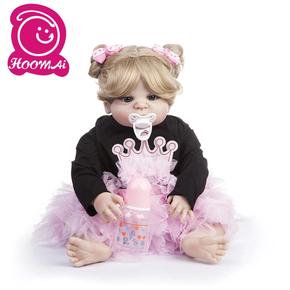 55 см силиконовая кукла Reborn Baby Doll Toy Like Real 22 дюйма для новорожденной девочки