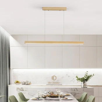 

Modern LED Wood Pendant Light for Dining Room,Minimalism Indoor Decoration Living Room Art Pendant Lamp Kitchen Hanging Lighting