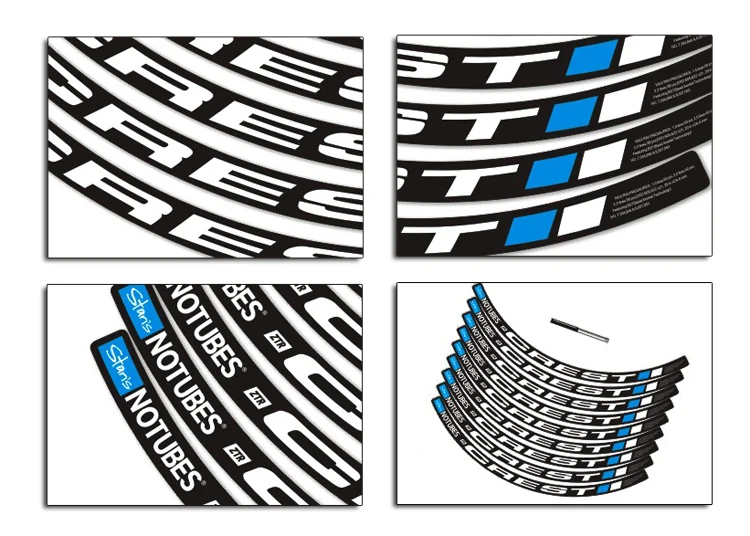 NOTUBES CREST mountain wheel rim stickers MTB bicycle rims decals wheelset stickers