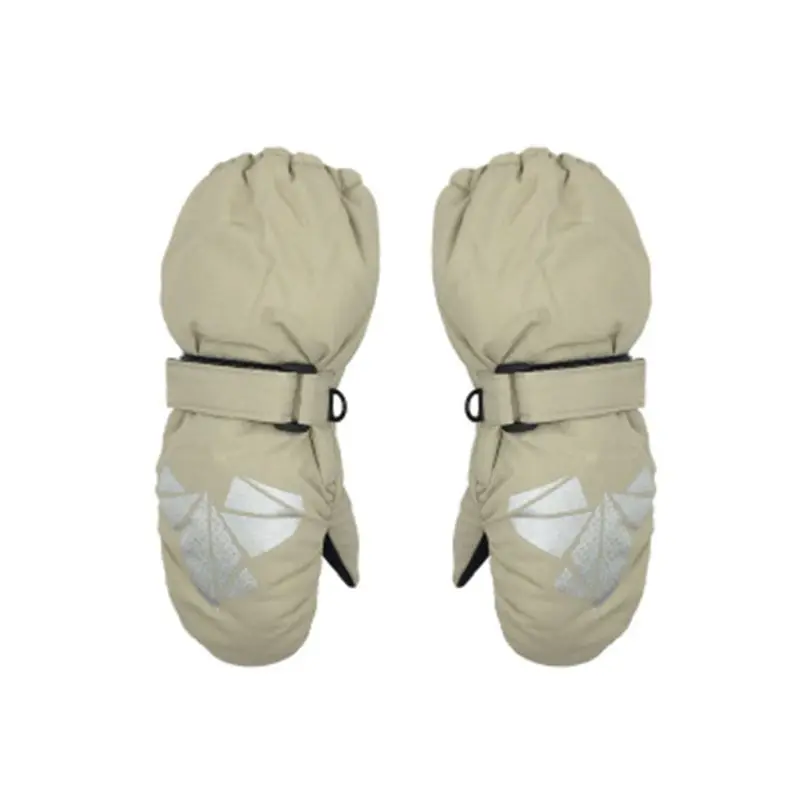 BG Children Winter Warm Gloves Boys Girls Geometric Print Thick Windproof Mittens - Цвет: BG
