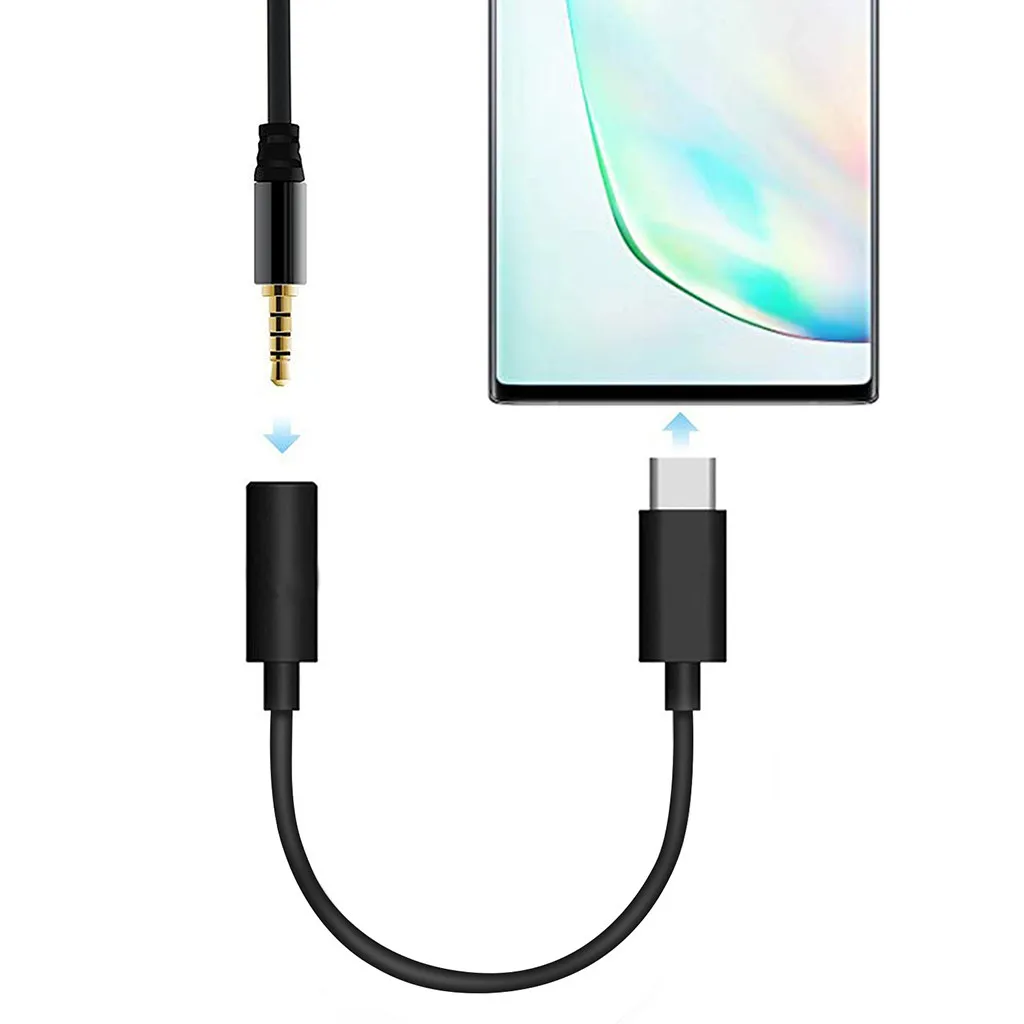 Прямая поставка тип-c до 3,5 мм аудио микрофон адаптер для samsung Galaxy Note 10/10+/Plus высокое качество mb