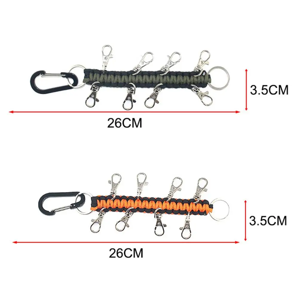 Climbing Keychain Outdoor Survival Kit Cord Military Emergency Rope Carabiner For Fishing Lanyards Boating Climbing Accessories