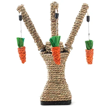 

Fun Tree Carrot Cat Climbing Frame Chewing Toy Carrot Tooth Cleaning and Small Animal Activity Play