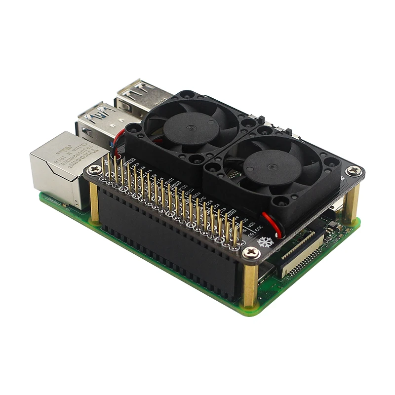 Raspberry Pi 4 Model B GPIO extension board switch cooling fan HAT with blue LED single dual fan for Raspberry Pi 4B 3B + 3B raspberry pi raspberry pi cooler raspberry pi expansion board