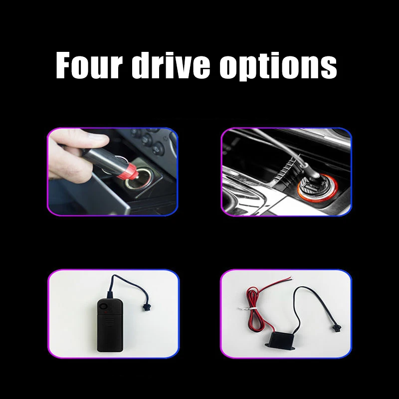 Car Interior Flexible Led Atmosphere Lamps EL Wiring Neon Strip For Auto Decorative Lamp USB Party Atmosphere Light 1M/2M/3M/5M
