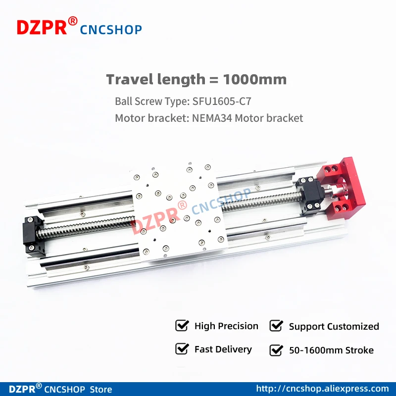 Linear Module 1000mm Travel Length 39.37in linear guide Nema34 stepper Motor bracket for CNC Router part Linear Stage Slide Linear Module 1000mm Travel Length 39.37in linear guide Nema34 stepper Motor bracket for CNC Router part Linear Stage Slide