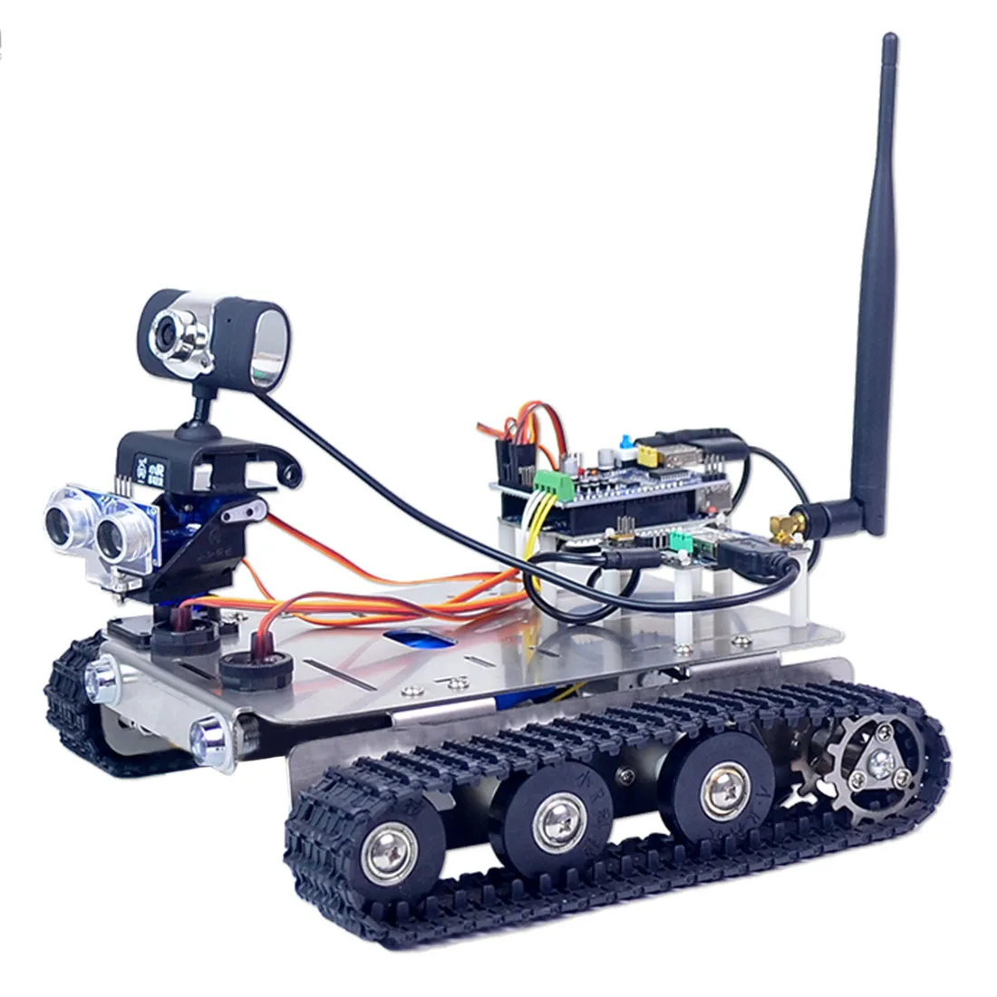 Робот шасси автомобиля умный автомобиль Алюминиевый сплав трек тела для Arduino UNO R3(линия патруль интеллектуальное избегание препятствий