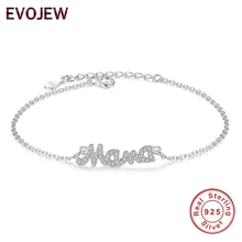 EVOJEW Оригинальное 925 пробы серебро I Love Mama Браслеты для Женский браслет-цепочка украшение браслет feminina подарок на день матери