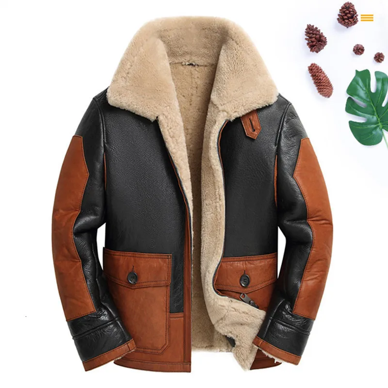 Куртка из натуральной кожи Мужское пальто овчины Оригинальные куртки