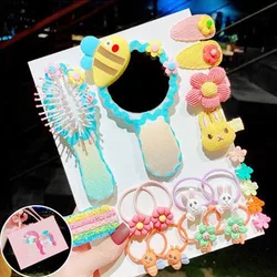 Accessoires pour cheveux de princesse Disney la reine des neiges pour enfants, pinces de princesse mignonnes, ensemble peigne miroir, épingles à cheveux, jouets pour filles 