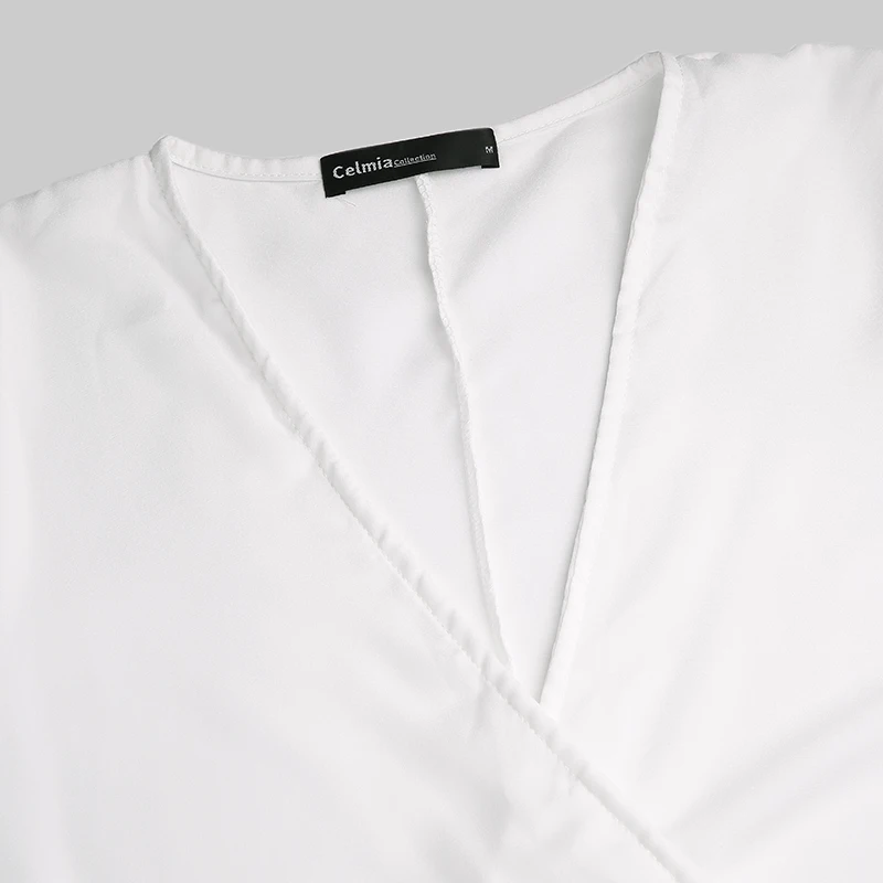 5XL, женские сексуальные длинные рубашки с v-образным вырезом, модная шифоновая блузка, Летняя туника, топы, асимметричные, повседневные, одноцветные, прозрачные, Blusas 7
