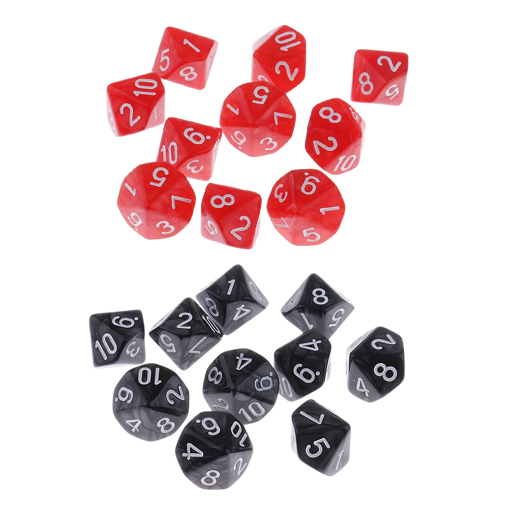 20 штук 10 сторонних игральных костей D10 для подземелий и драконов настольная игра