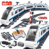 941pcs City Electric Harmony Rail Remote Control Building Blocks Train Track RC Car Brick Toy for Boy 1