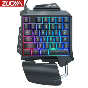 

ZUOYA Gaming Keyboard Wired 35 Keys with LED Backlight keyboard USB One-handed Membrane Keyboard for Laptop computer game
