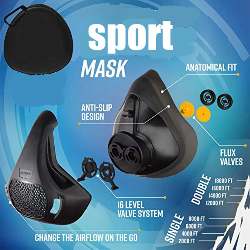 JAISATI High Altitude Sports Mask 2.0 Fitness Workout elevation Endurance Resistance Oxygen Control training sports mask 3.0