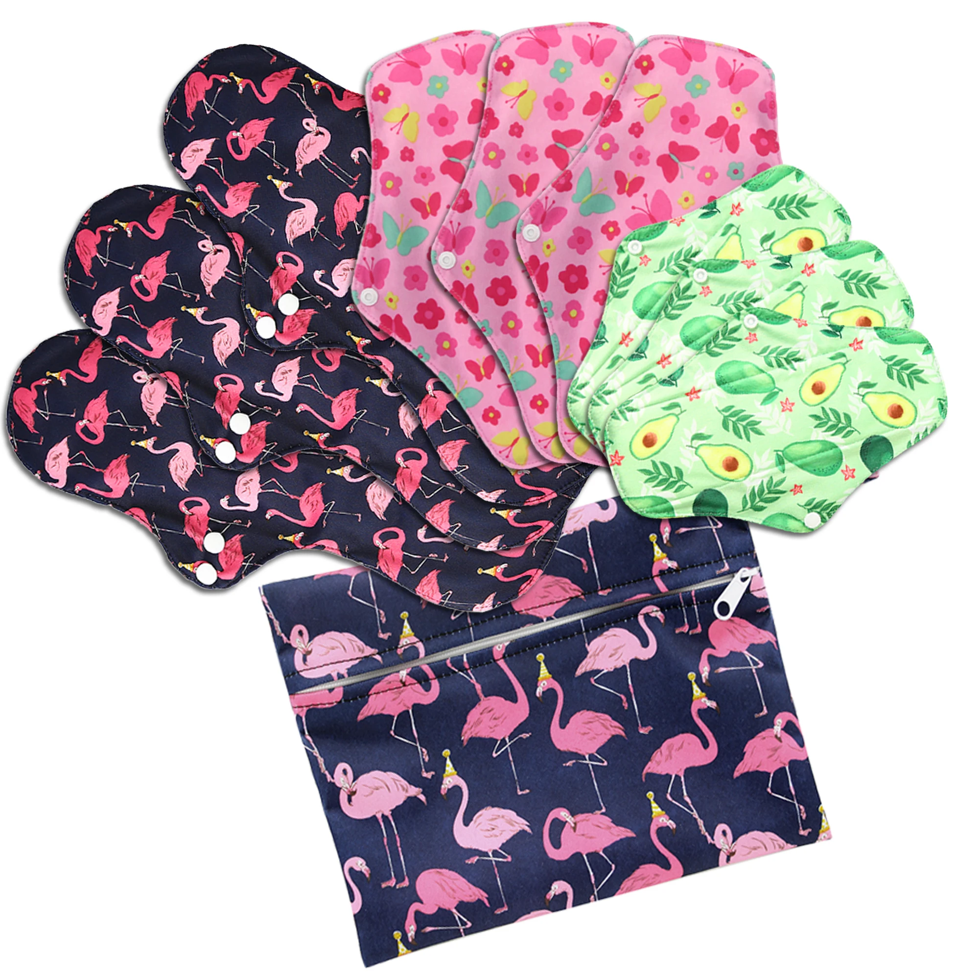 Гигиенические прокладки 10 шт. многоразовые тканевые моющиеся с бамбуковым углем