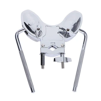 

Double Tom Holder Stand for Drum Set Replacement Parts Accessories Silver