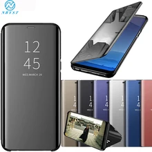 Умный чехол зеркальный для Xiaomi 10 Pro Note 9 Lite 8 SE CC9 A3 9T откидной Чехол