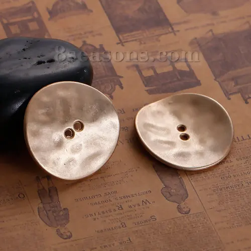 DoreenBeads, цинковый сплав, металлические швейные пуговицы с хвостовиком, нестандартные античные оловянные бронзовые Золотые круглые 3 см x 2,9 см(1 1/" x1 1/8"), 2 шт