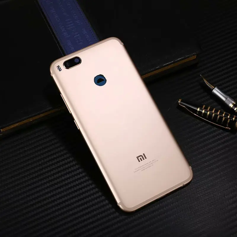 Золотистый Mi A1 чехол на заднюю крышку для Xiaomi mi A1/mi 5X металлическая задняя дверь ремонт батарея чехол+ кнопки камеры стекло - Цвет: Золотистый