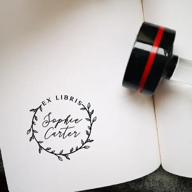 Пользовательский Ex Libris штамп, Подарочный штамп, штамп для книг, штамп для книг на заказ - Цвет: 4x4cm