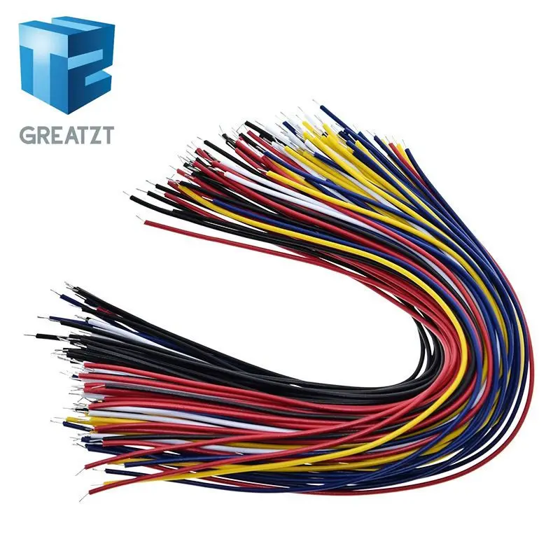 GREATZT 100/300 Stück 20 cm farbige, flexible, zinnbeschichtete Steckbrett-Überbrückungskabel mit zwei Enden – Detail 7